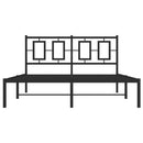 sengeramme med sengegavl 140x200 cm metal sort