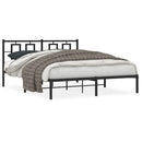 sengeramme med sengegavl 150x200 cm metal sort