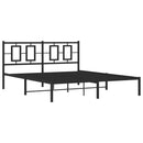 sengeramme med sengegavl 150x200 cm metal sort