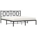 sengeramme med sengegavl 150x200 cm metal sort