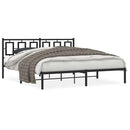 sengeramme med sengegavl 183x213 cm metal sort