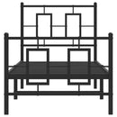 sengeramme med sengegavl og fodgærde 75x190 cm metal sort