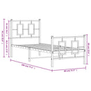 sengeramme med sengegavl og fodgærde 75x190 cm metal sort