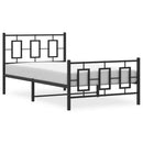sengeramme med sengegavl og fodgærde 100x200 cm metal sort
