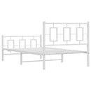 sengeramme med sengegavl og fodgærde 100x200 cm metal hvid