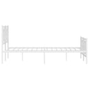 sengeramme med sengegavl og fodgærde 140x190 cm metal hvid
