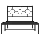sengeramme med sengegavl 100x200 cm metal sort