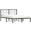 sengeramme med sengegavl 135x190 cm metal sort