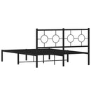 sengeramme med sengegavl 135x190 cm metal sort
