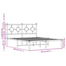 sengeramme med sengegavl 135x190 cm metal sort