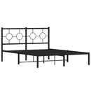 sengeramme med sengegavl 140x190 cm metal sort