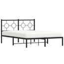 sengeramme med sengegavl 140x190 cm metal sort