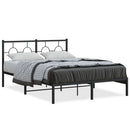 sengeramme med sengegavl 140x200 cm metal sort