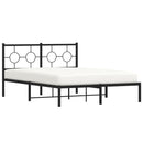sengeramme med sengegavl 140x200 cm metal sort