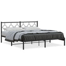 sengeramme med sengegavl 180x200 cm metal sort