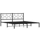 sengeramme med sengegavl 180x200 cm metal sort
