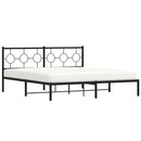 sengeramme med sengegavl 180x200 cm metal sort