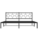 sengeramme med sengegavl 180x200 cm metal sort