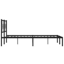 sengeramme med sengegavl 180x200 cm metal sort