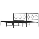 sengeramme med sengegavl 180x200 cm metal sort