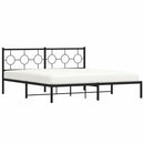 sengeramme med sengegavl 183x213 cm metal sort