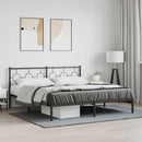 sengeramme med sengegavl 183x213 cm metal sort