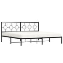 sengeramme med sengegavl 193x203 cm metal sort