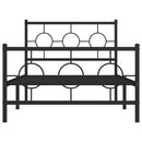 sengeramme med sengegavl og fodgærde 100x190 cm metal sort