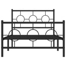 sengeramme med sengegavl og fodgærde 100x200 cm metal sort