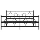 sengeramme med sengegavl og fodgærde 150x200 cm metal sort