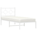 sengeramme uden madras med hovedgærde 75x190 cm hvid