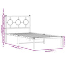 sengeramme med sengegavl 90x190 cm metal hvid