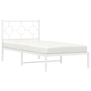 sengeramme med sengegavl 90x200 cm metal hvid