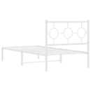sengeramme med sengegavl 90x200 cm metal hvid