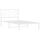 sengeramme med sengegavl 100x200 cm metal hvid