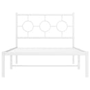 sengeramme med sengegavl 100x200 cm metal hvid