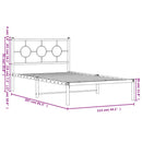 sengeramme med sengegavl 107x203 cm metal hvid