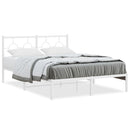 sengeramme med sengegavl 135x190 cm metal hvid