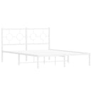 sengeramme med sengegavl 135x190 cm metal hvid