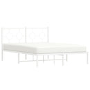 sengeramme med sengegavl 135x190 cm metal hvid