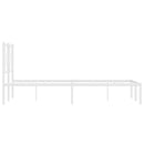sengeramme med sengegavl 135x190 cm metal hvid