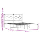 sengeramme med sengegavl 135x190 cm metal hvid