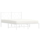 sengeramme med sengegavl 140x190 cm metal hvid