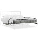 sengeramme med sengegavl 150x200 cm metal hvid