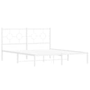 sengeramme med sengegavl 150x200 cm metal hvid