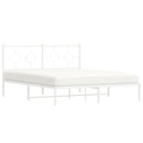 sengeramme med sengegavl 150x200 cm metal hvid