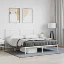 sengeramme med sengegavl 150x200 cm metal hvid