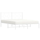 sengeramme med sengegavl 160x200 cm metal hvid