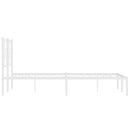 sengeramme med sengegavl 160x200 cm metal hvid