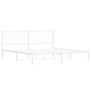 sengeramme med sengegavl 183x213 cm metal hvid